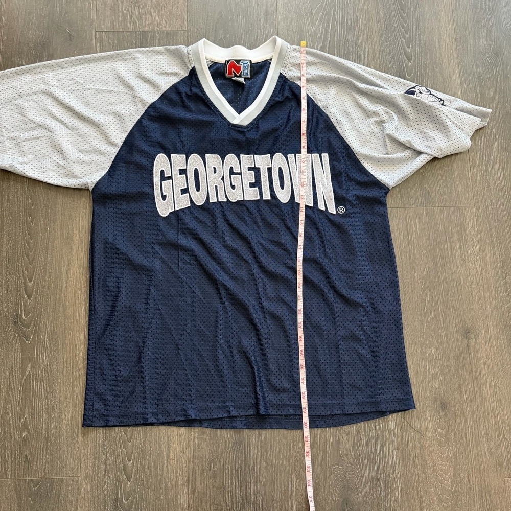Vintage 90s Georgetown Hoyas Mach‎ 1 One  Mesh Jersey Bulldog Sz L Retro College - Picture 7 of 9
